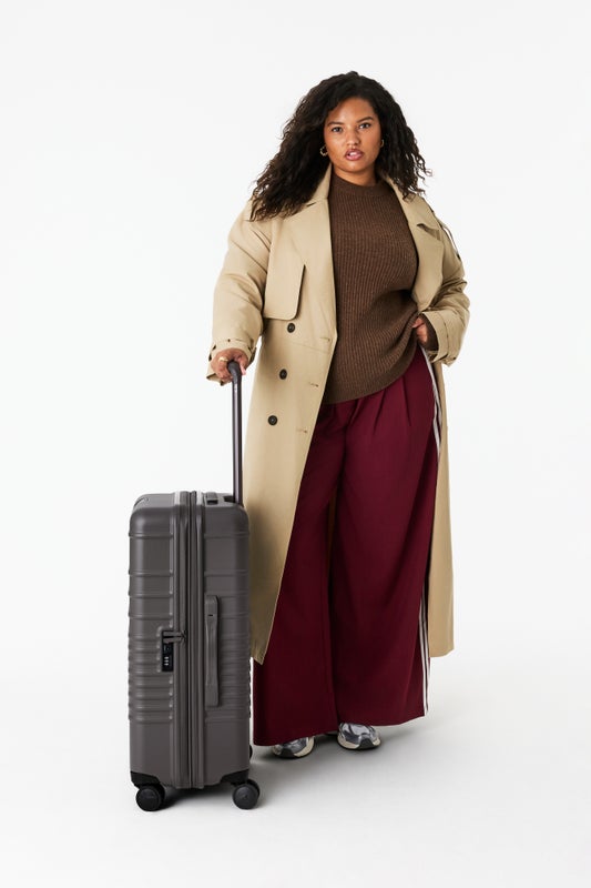 The Medium Check-In Roller in Charcoal