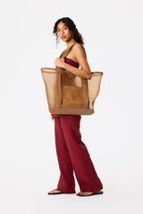 Resale The Mesh Beach Tote in Camel