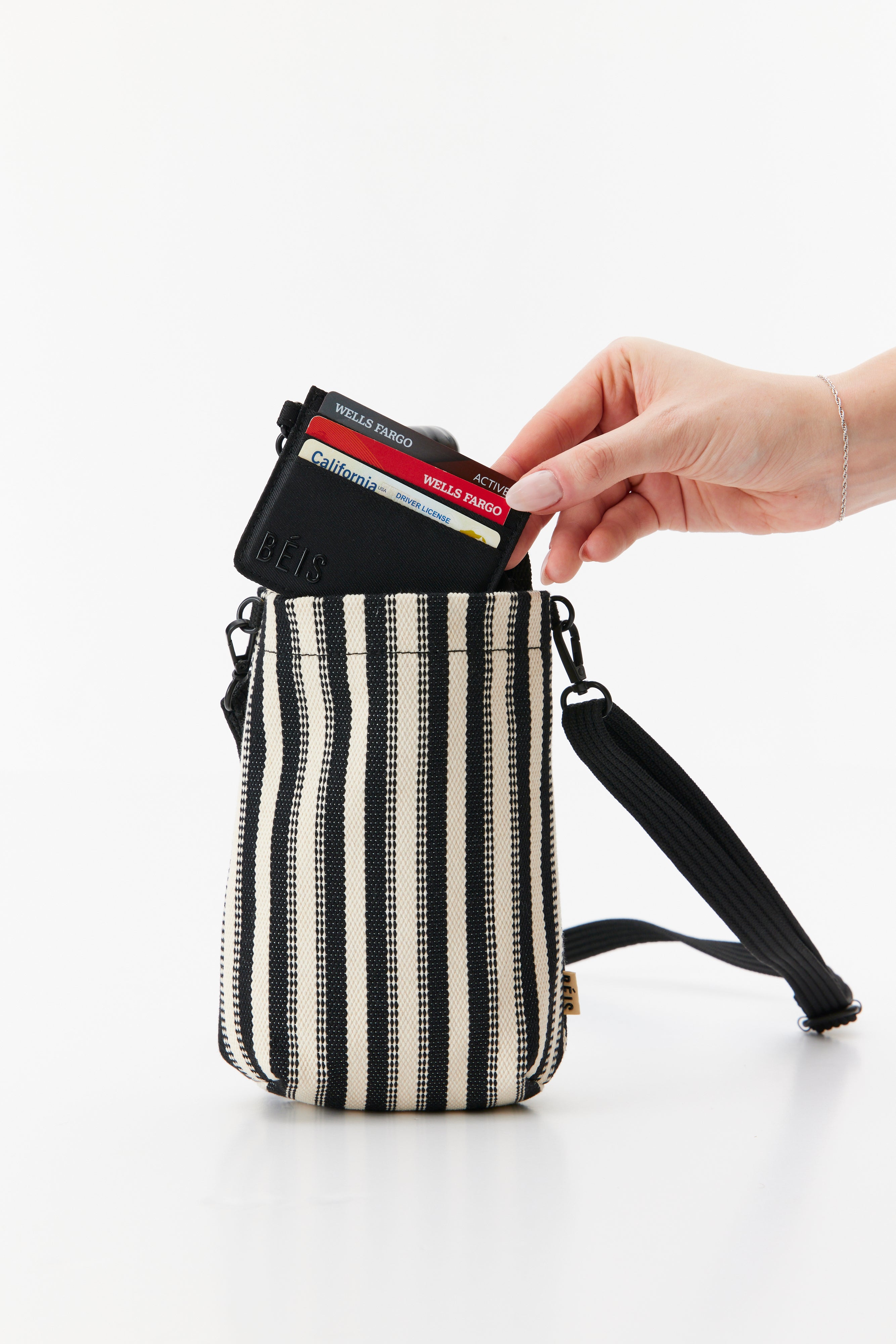Resale The Water Bottle Crossbody in Black Stripe