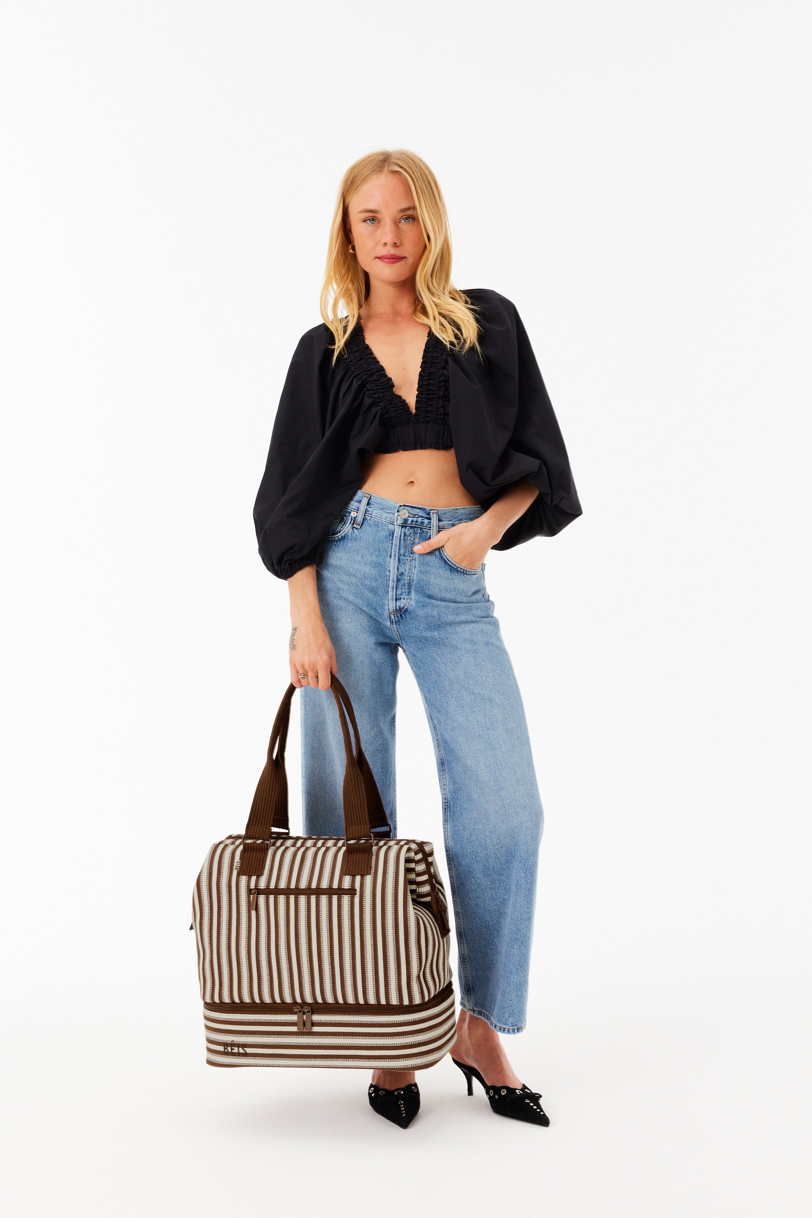 Resale The Mini Weekender in Maple Stripe