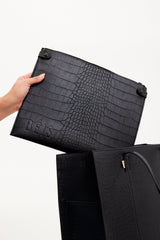 Resale The Large Work Tote in Black Croc