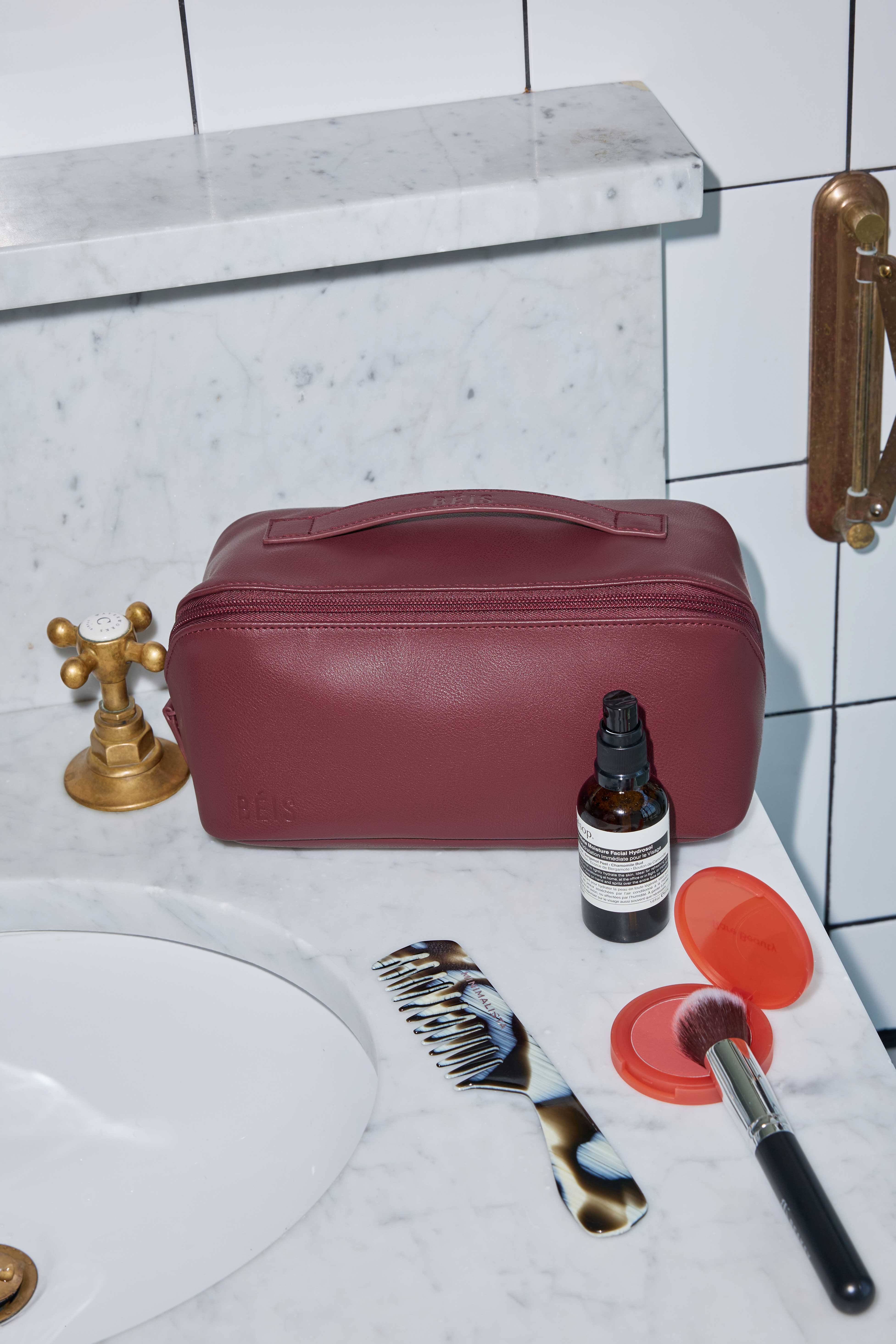 The Essential Toiletry Kit in Burgundy