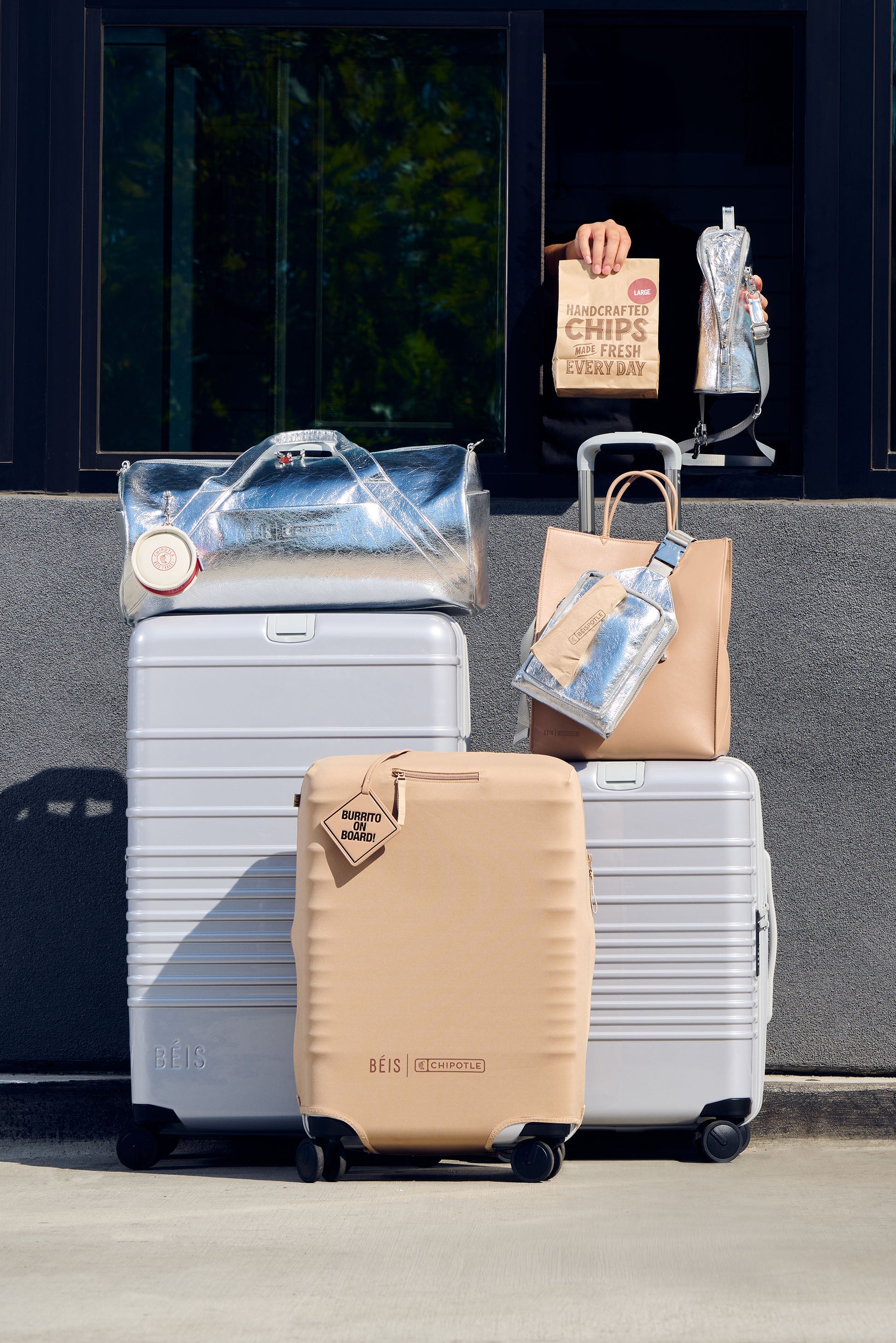 BÉIS x Chipotle The Carry-On Luggage Cover in Kraft Brown
