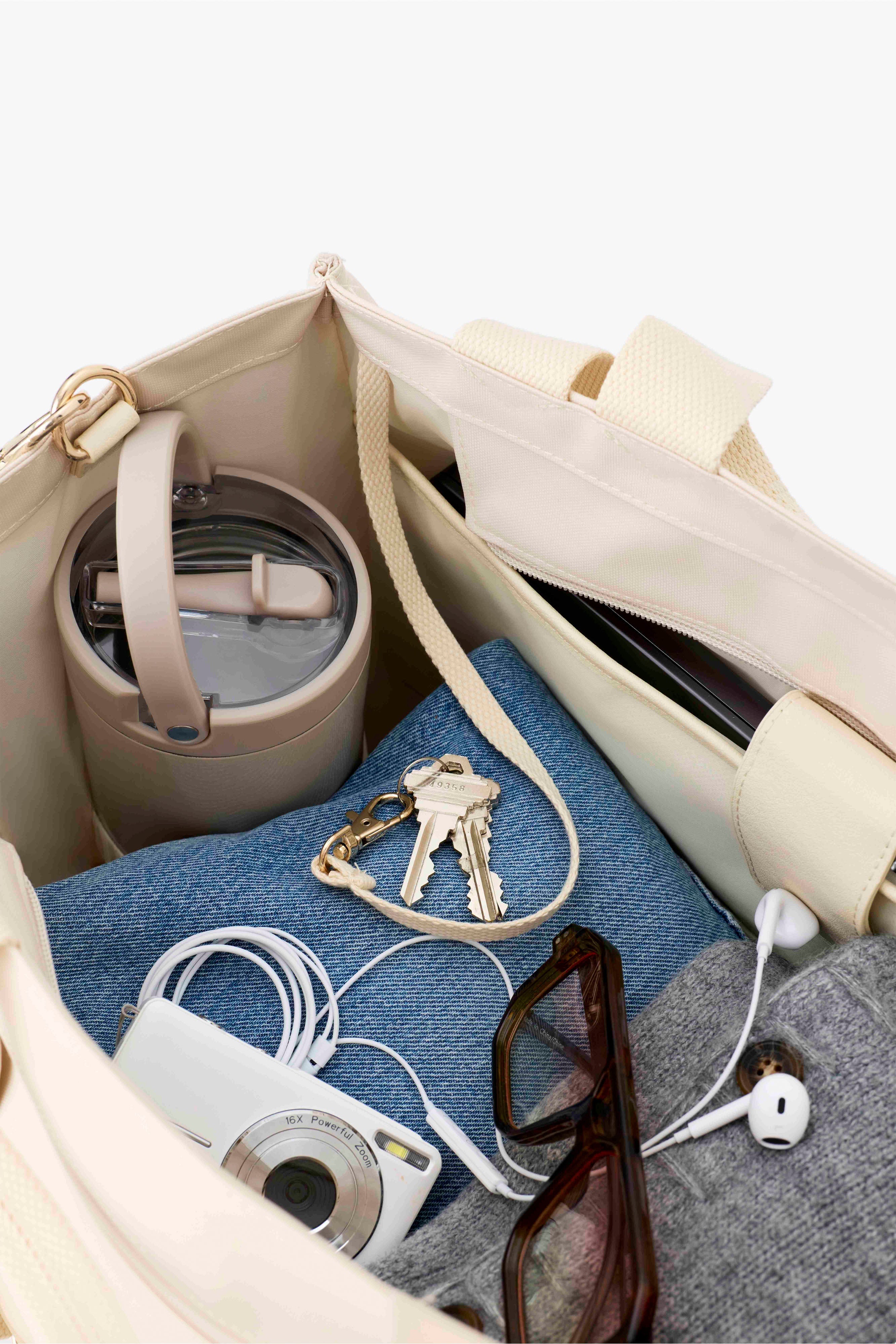 The East To West Tote in Beige